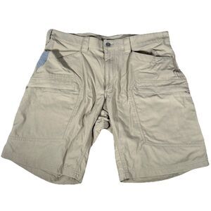 Alaskan Hardgear Quickhatch Mens 38 Beige Outdoor Hiking Cargo Shorts 11” Inseam